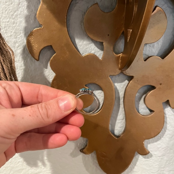 Sterling Silver Raw Turquoise Feather Ring - Picture 3 of 4